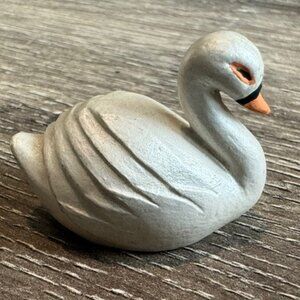 Miniature White Swan Figurine Diorama Accessory.